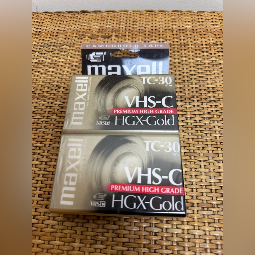 Maxell TC-30 VHS-C Premium High Grade HGX-Gold Camcorder Tapes FACTORY SEALED
